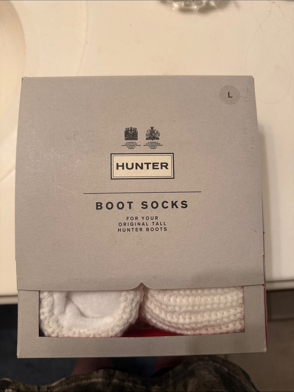 Hunter Boot Socks- Ivory L